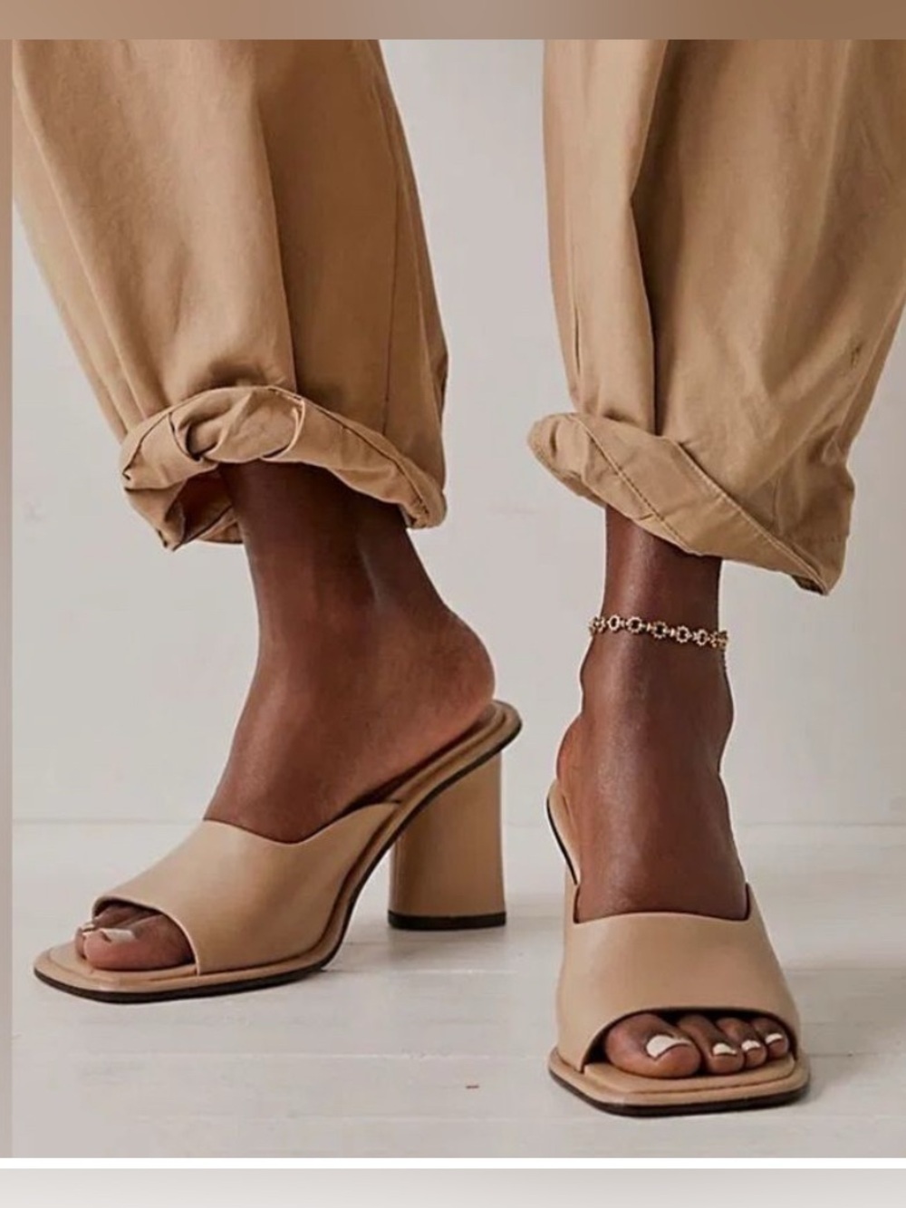 FREE PEOPLE block heels open toe